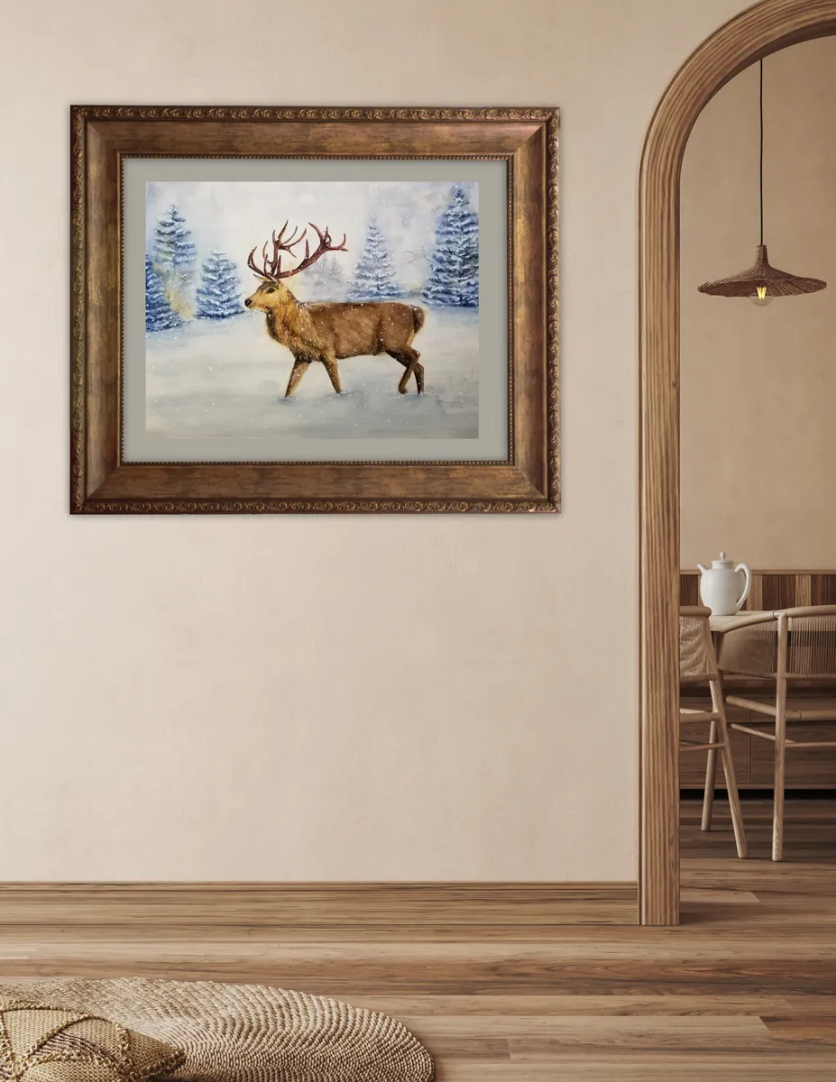 Winter's Walk framed in a home setting